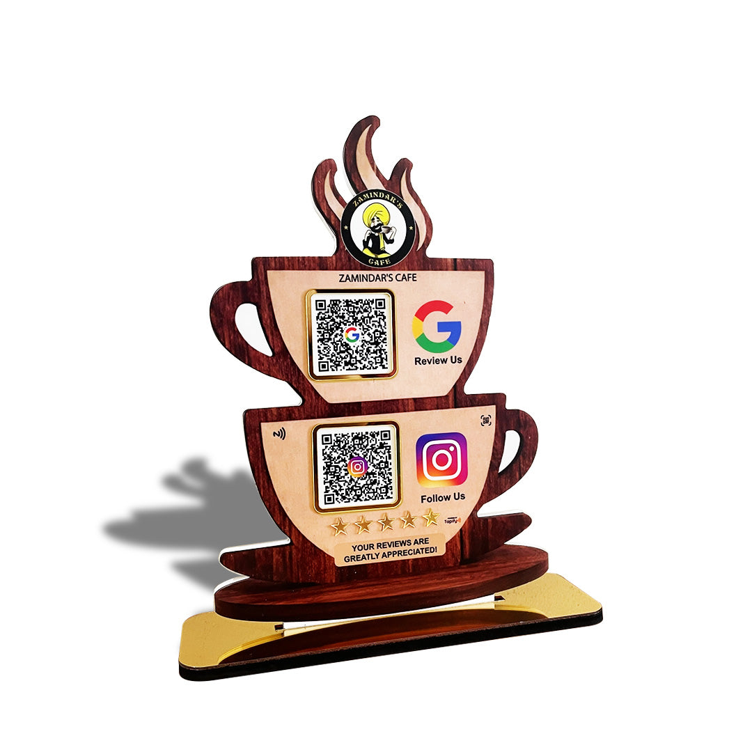 Coffee Cup Shaped 2 in 1 Smart NFC Standee