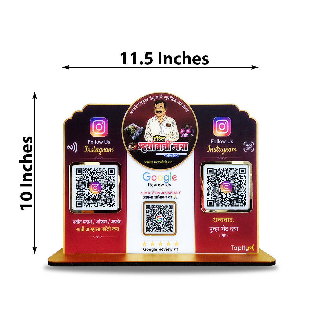 Logo Cutout Edition Shape - Smart NFC 3-in-1 Table Top Standee For Hotel