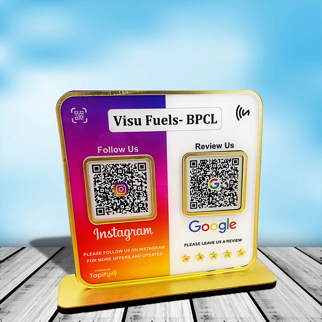Smart NFC 2-in-1 Premium Standee – Google & Instagram Theme