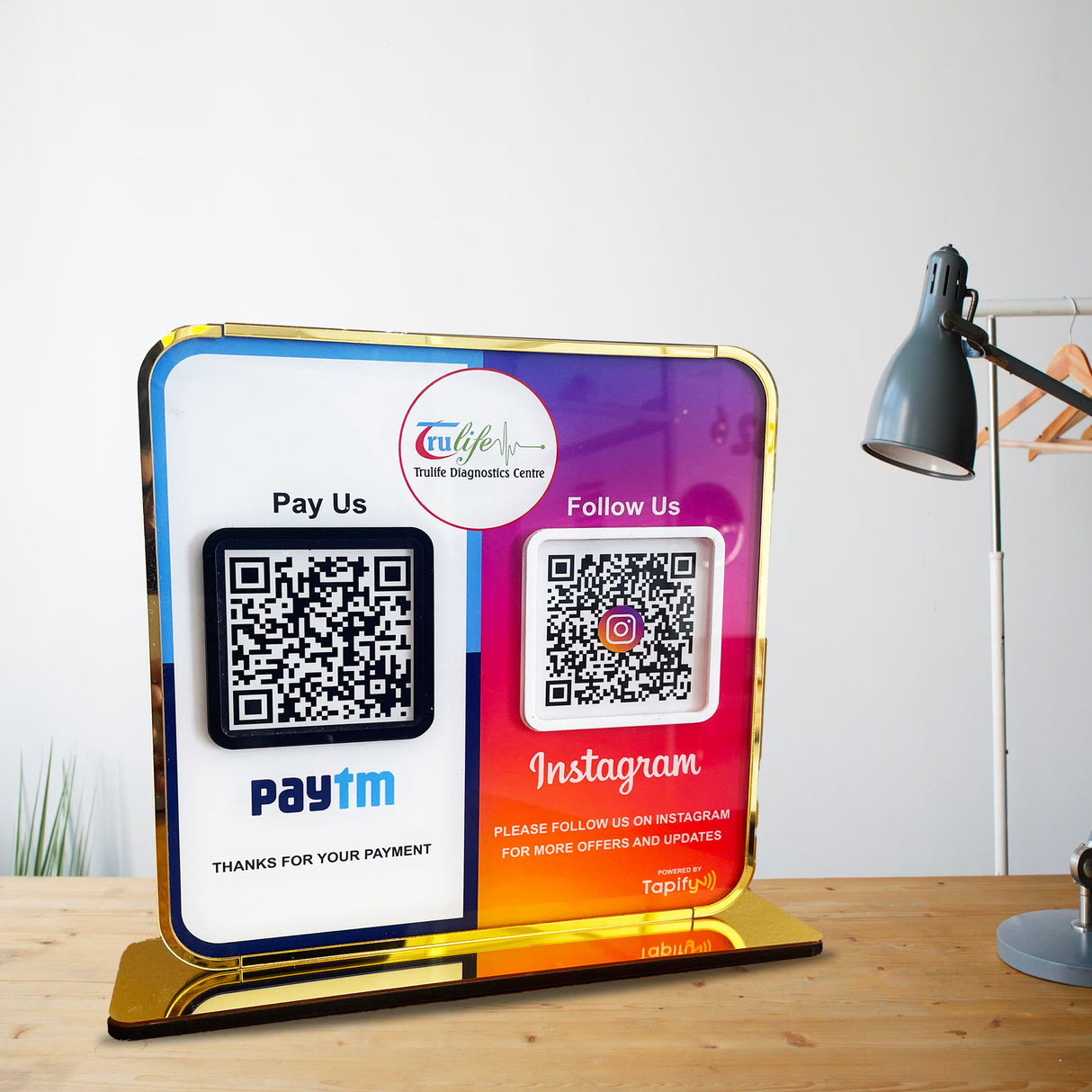 Smart NFC 2-in-1 Premium Standee – Instagram & Paytm theme