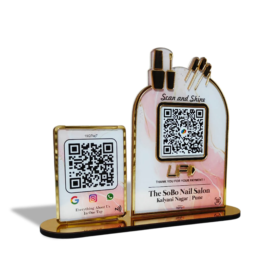 All In One + UPI Table Top Standee ( UPI Without NFC )- For Nail Salon