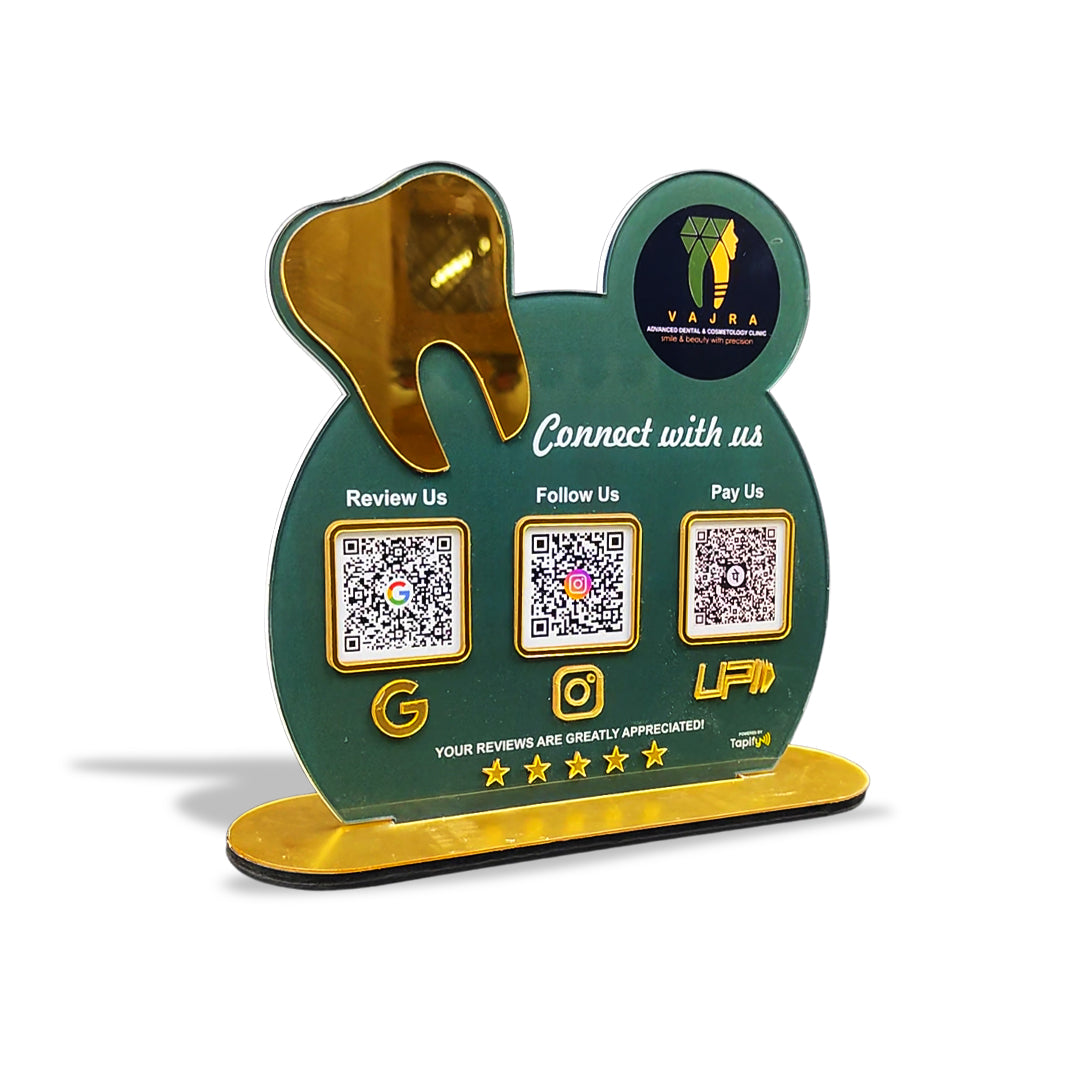 Smart NFC 3-in-1 Standee - Big Teeth Cutout | For Dentists