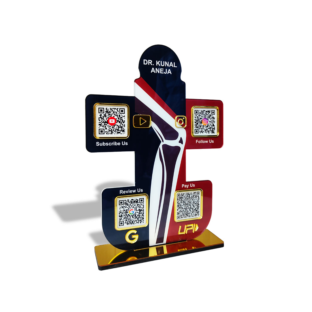 Smart NFC 4-in-1 Tabletop Standee – Knee joint (orthopedic theme)