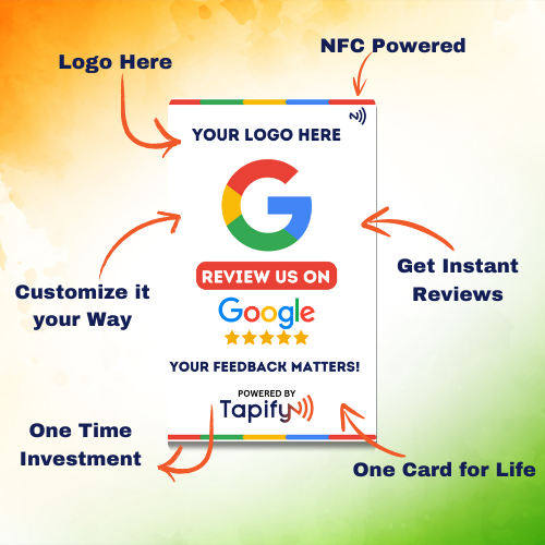 Custom NFC Google Review Card bundles - Fixed Design, Your Logo, Your Link Added