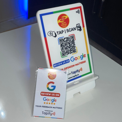 Custom NFC Google Review Combo White