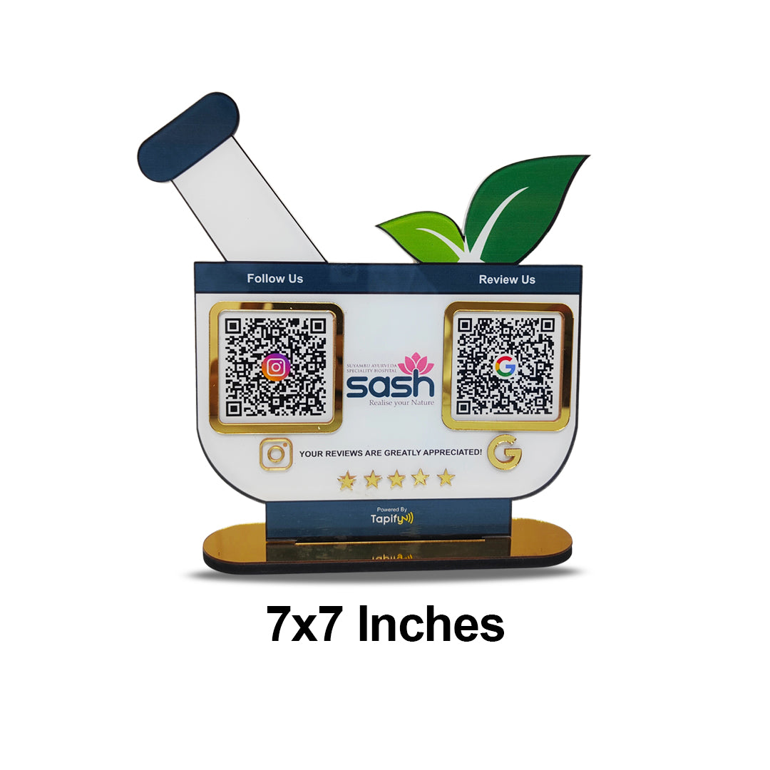 Okhali (Mortar and Pestle) Shaped Smart NFC 2-in-1 Table Top Standee