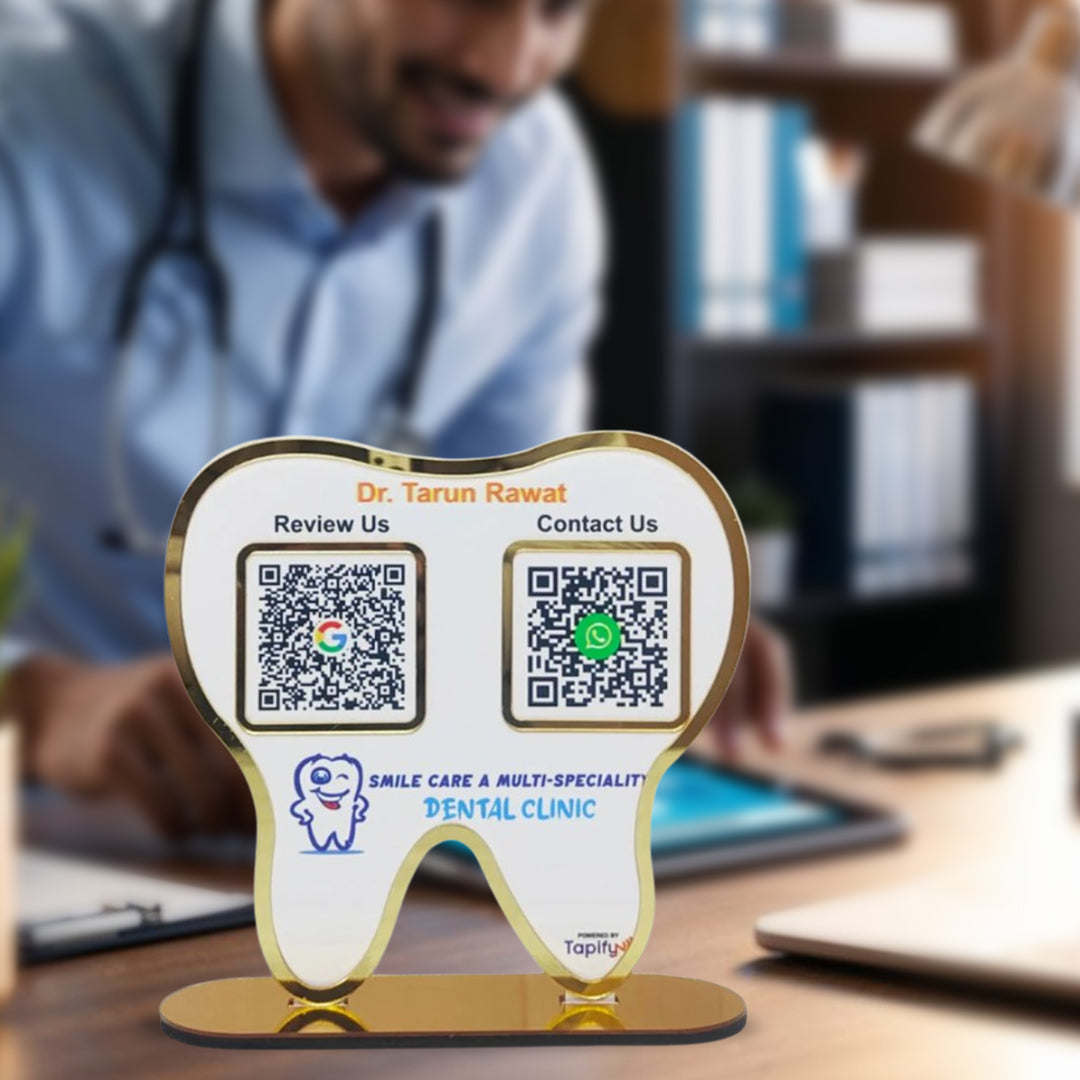 Dental Tooth Shaped Smart NFC 2-in-1 Standee - For Dentists