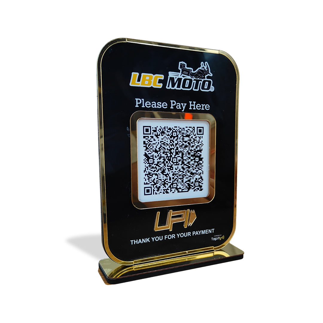 Premium Big Size Smart NFC 1 QR Table Top Standee | Black Colour