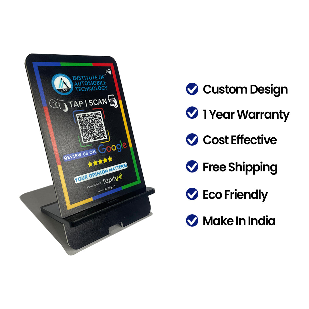 Custom NFC Google Review Combo Black