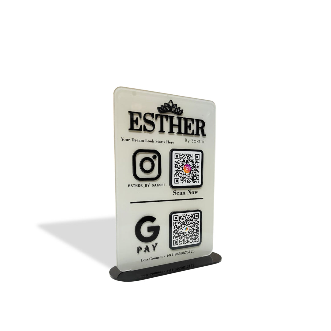 Vogue Series – Smart NFC 2-in-1 Standee With 3D QR + logo Cutout