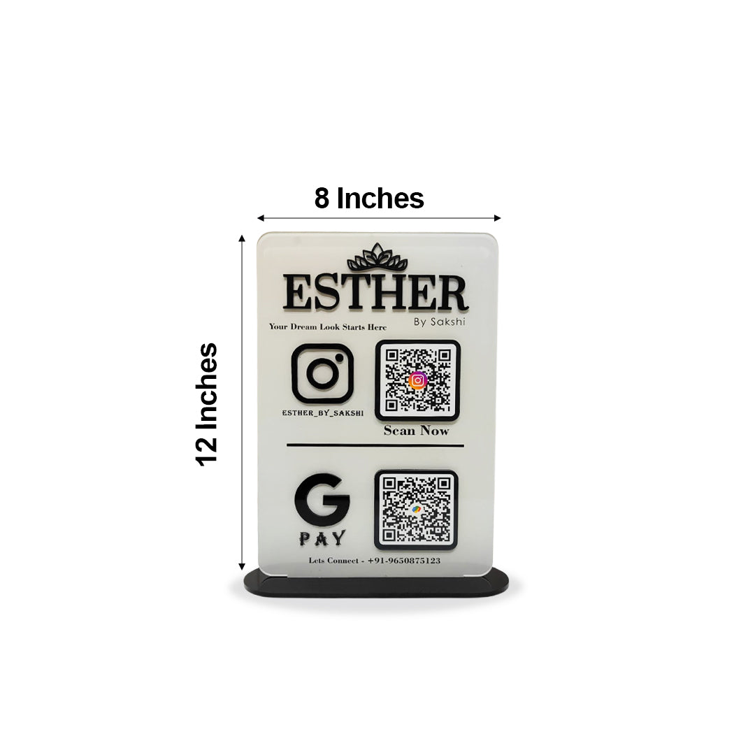 Vogue Series – Smart NFC 2-in-1 Standee With 3D QR + logo Cutout