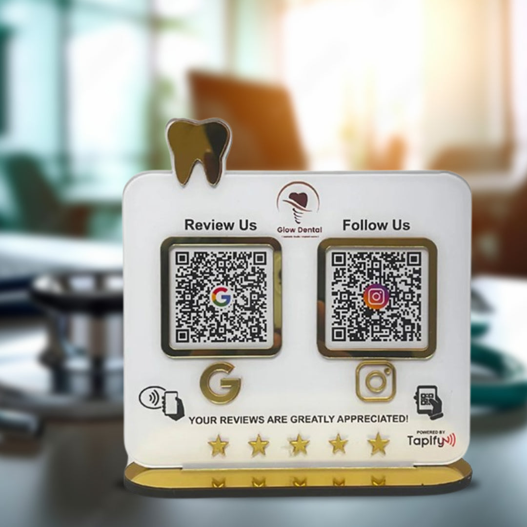 Smart NFC 2-in-1 Standee - Teeth Cutout | For Dentists