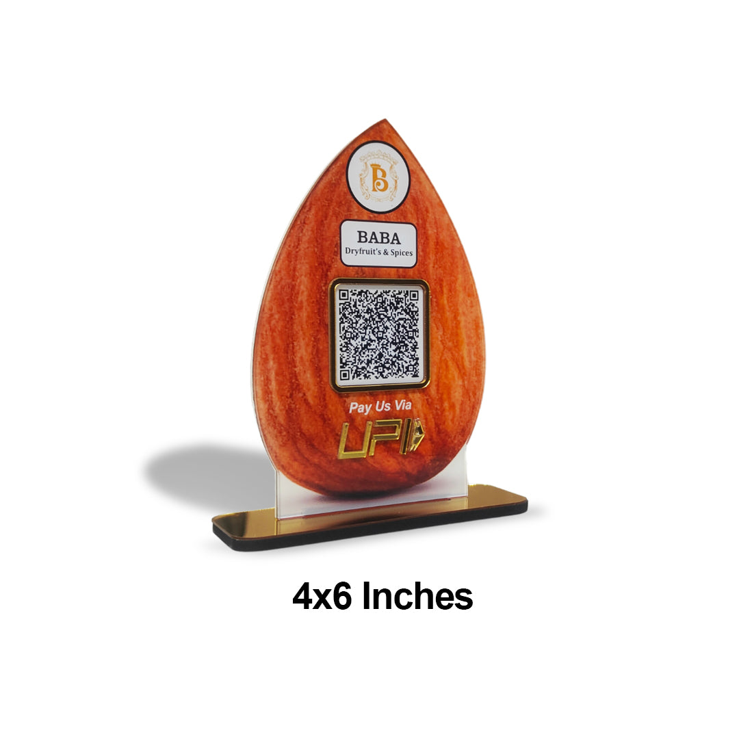Almond Shaped Smart NFC Single QR Standee