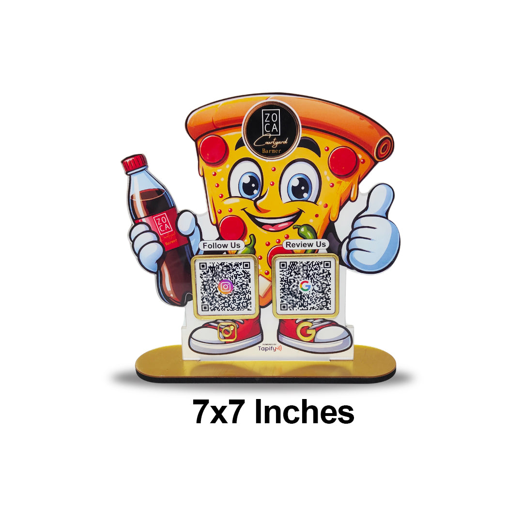 Pizza Shaped Smart NFC 2-in-1 Table Top Standee