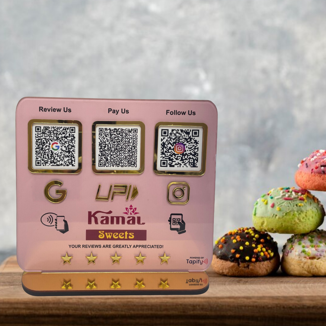 Smart NFC 3-in-1 Table Top Standee - Custom Background Edition