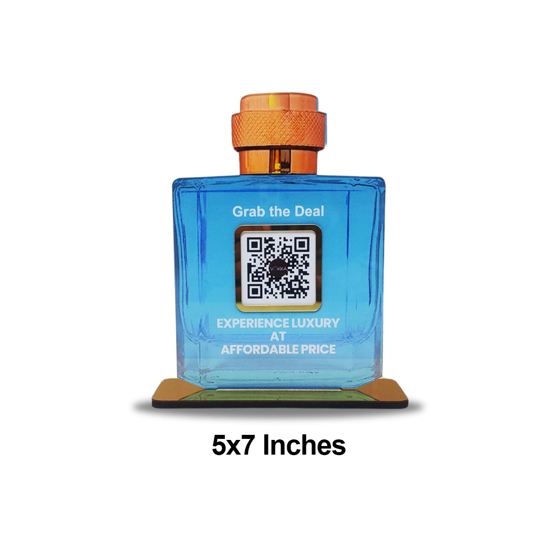 Perfume Bottle Shaped NFC 1QR Tabletop Standee