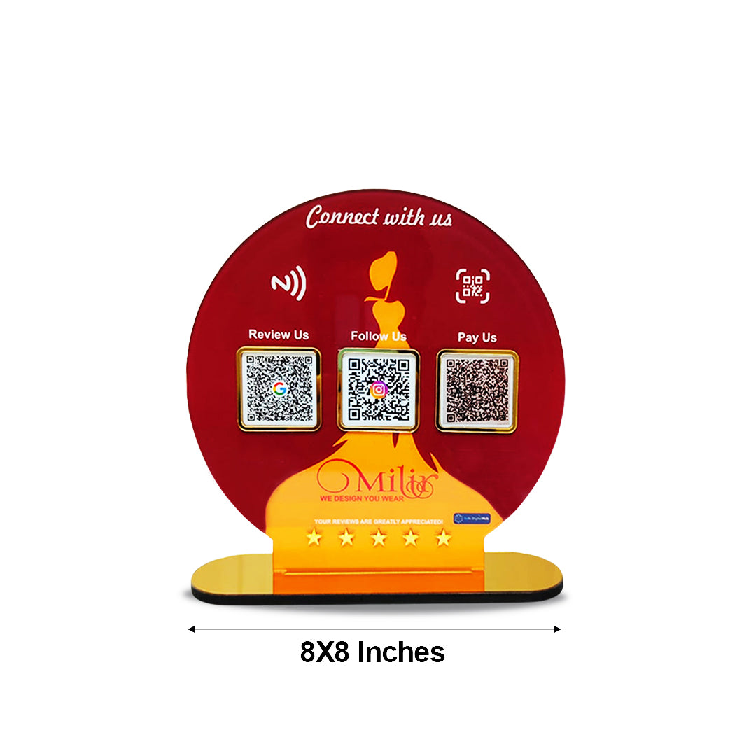 Circle Shape Smart NFC 3-in-1 Table Top Standee