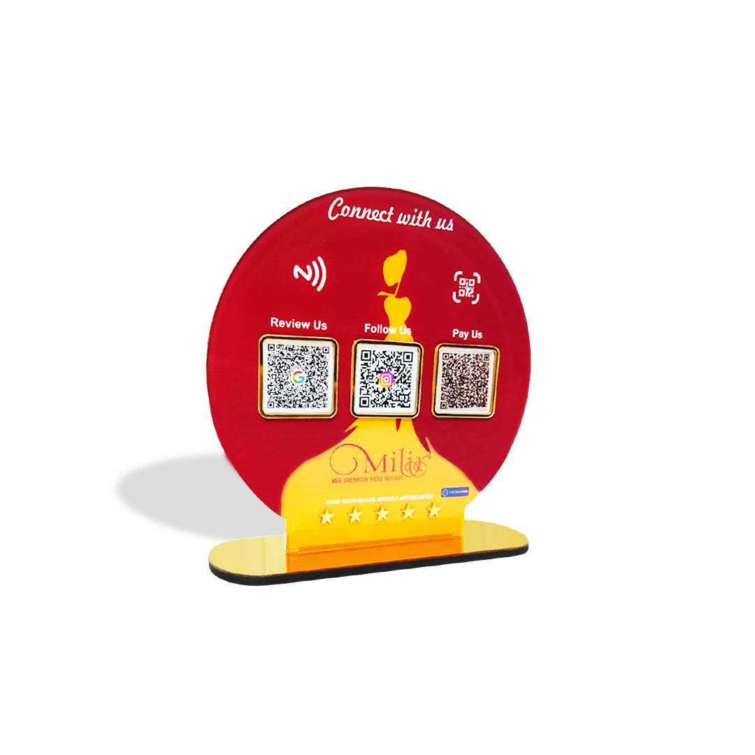 Circle Shape Smart NFC 3-in-1 Table Top Standee