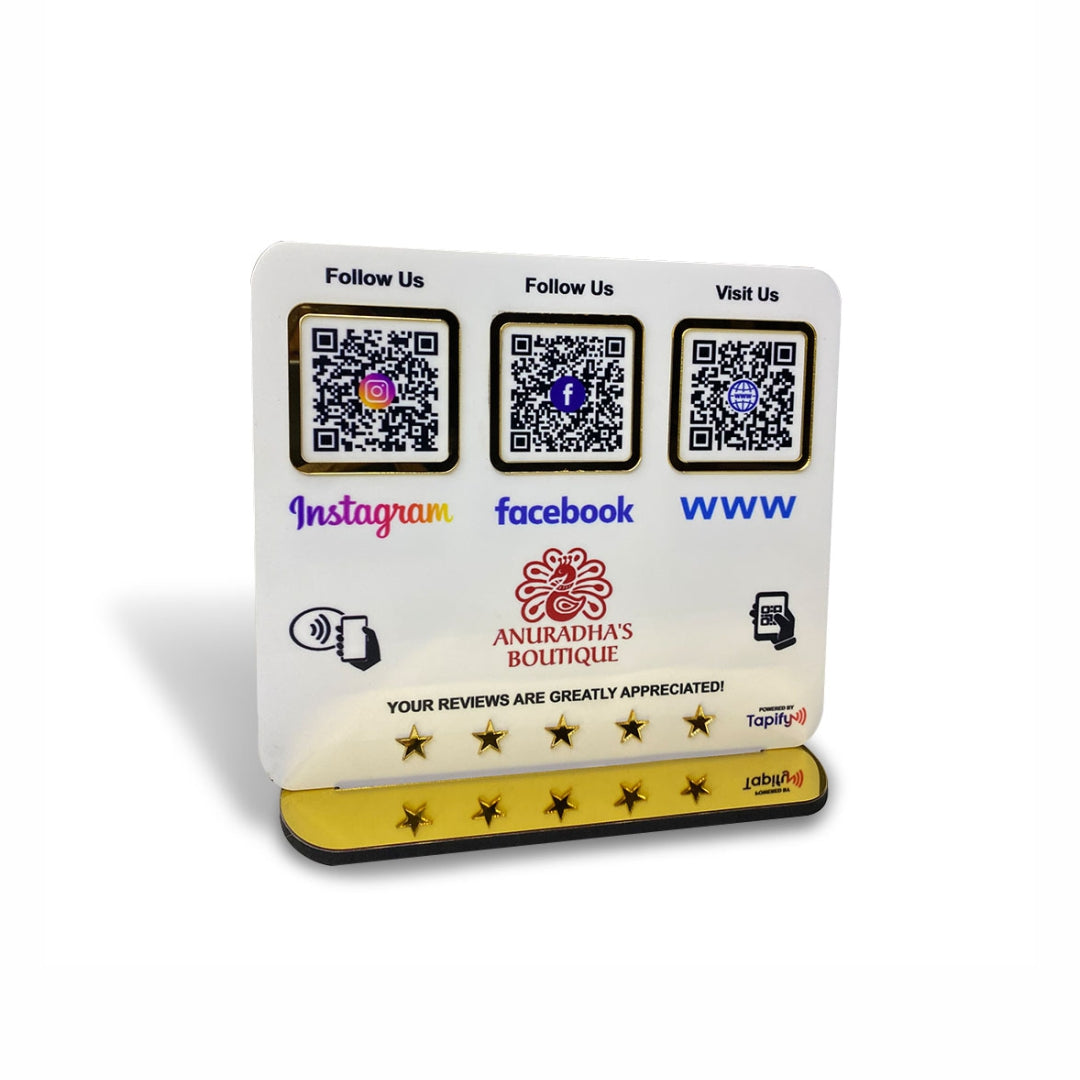 Smart NFC 3-in-1 Table Top Standee - Text Edition