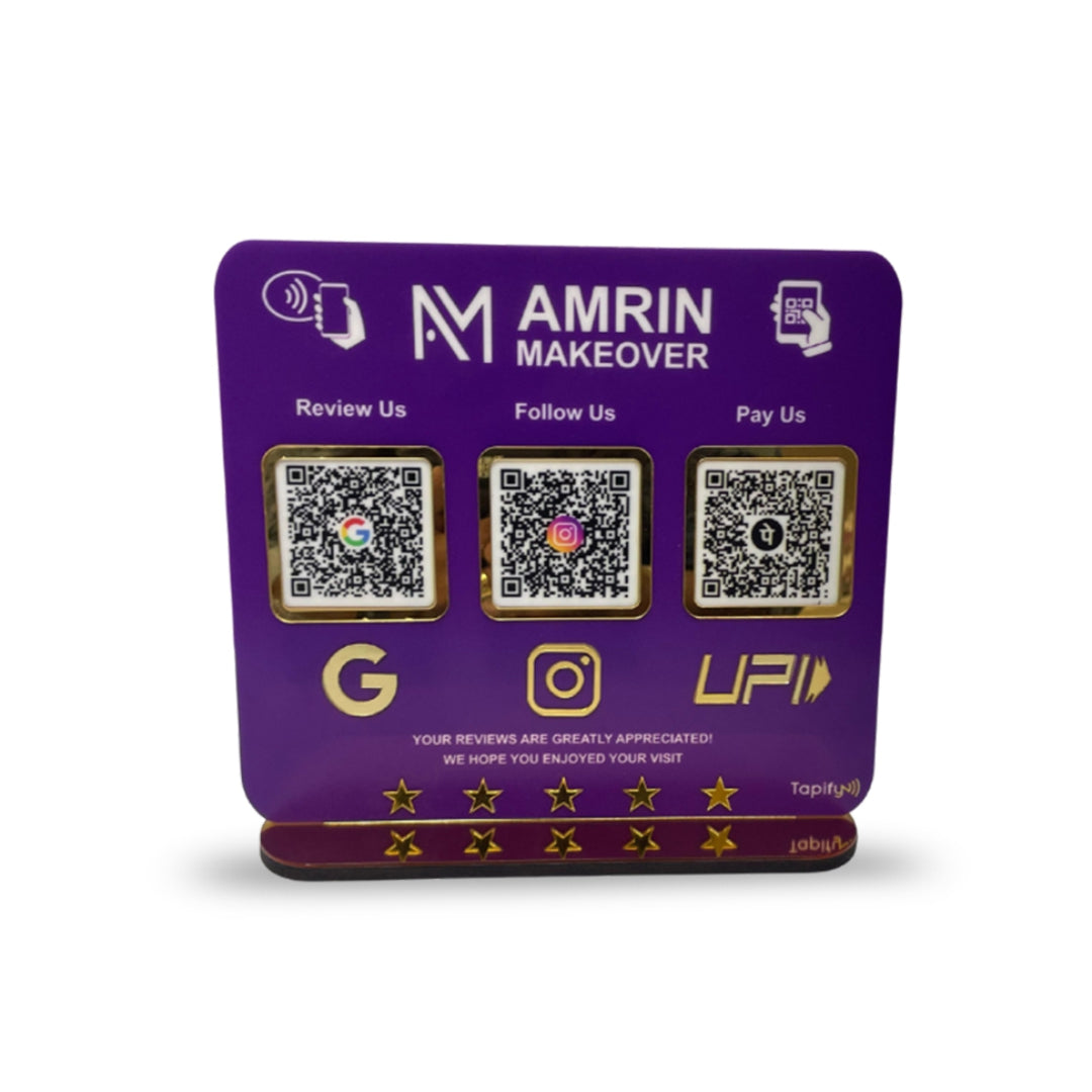 Smart NFC 3-in-1 Table Top Standee - Custom Background Edition