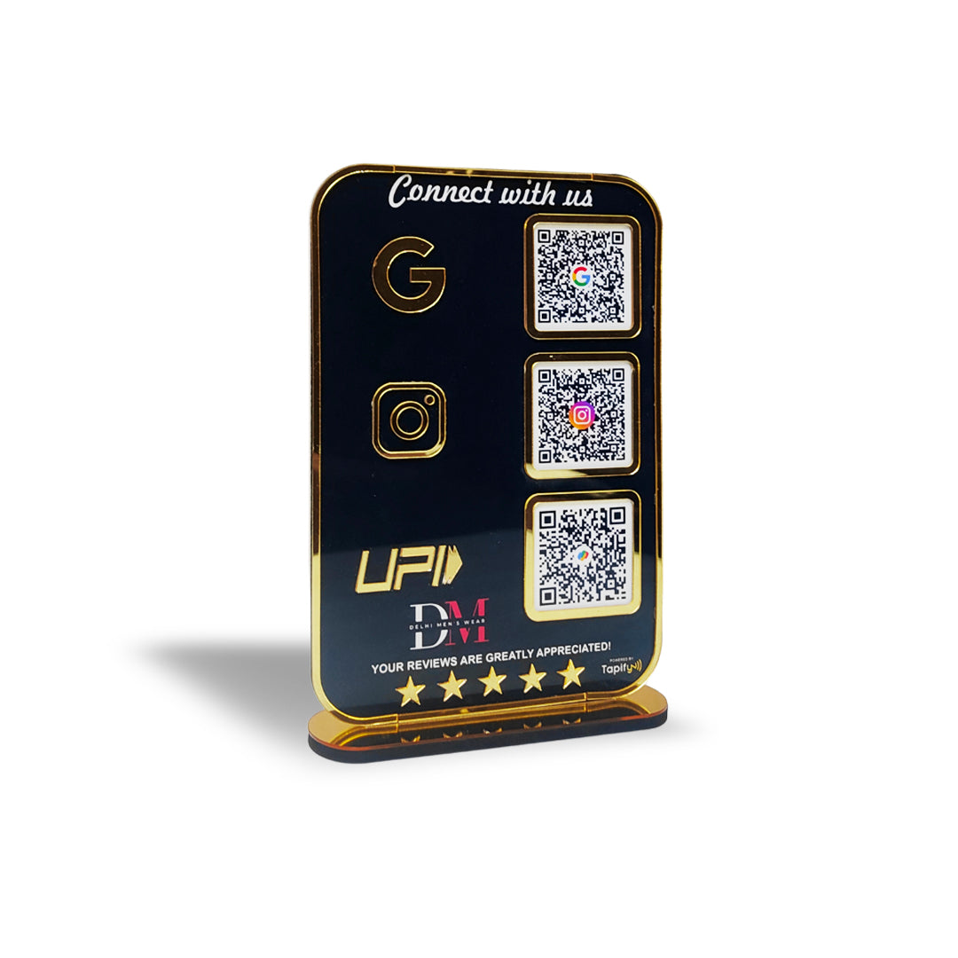 Premium Smart NFC 3-in-1 Table Top Standee | Portrait Style