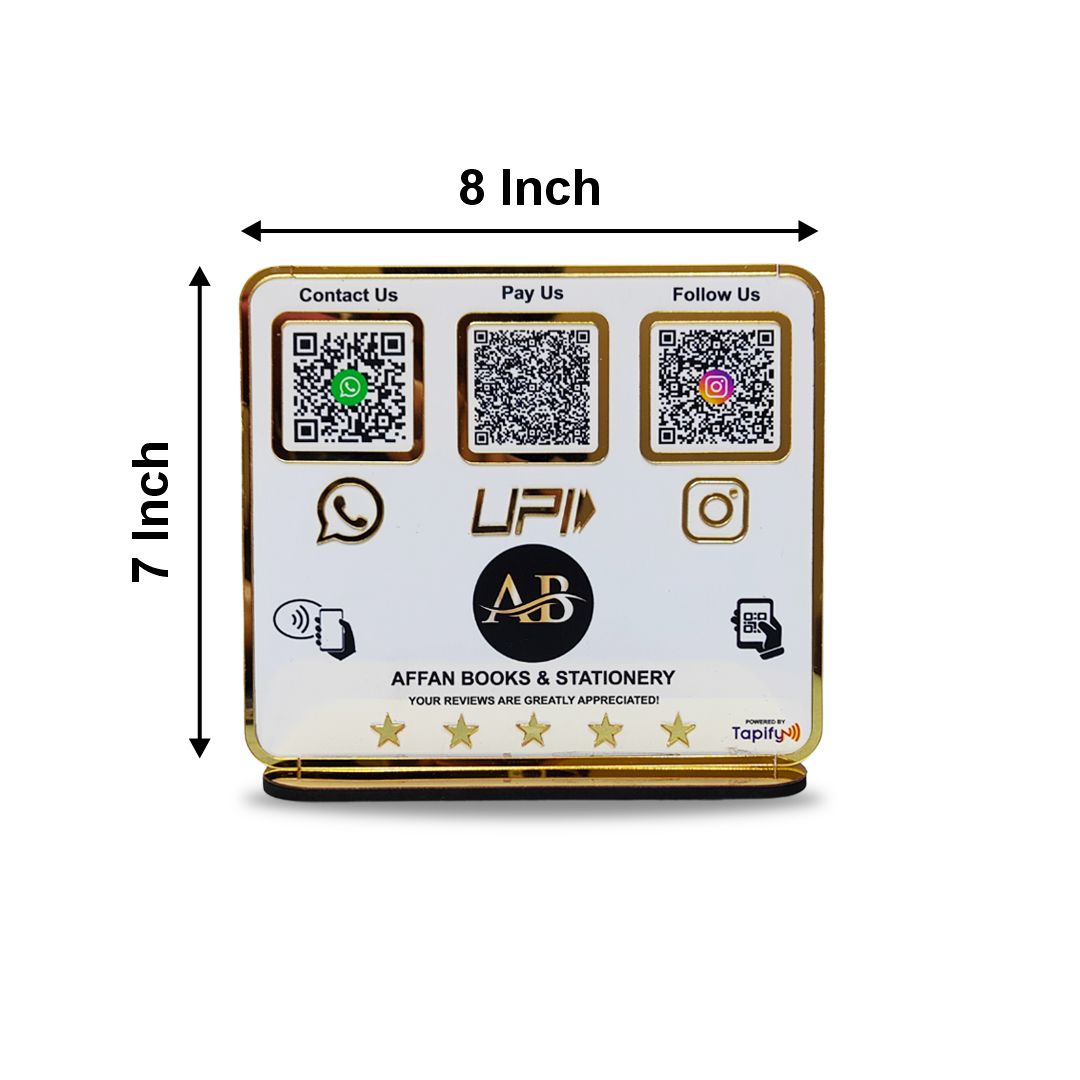 Premium Smart NFC 3-in-1 Table Top Standee | White Colour