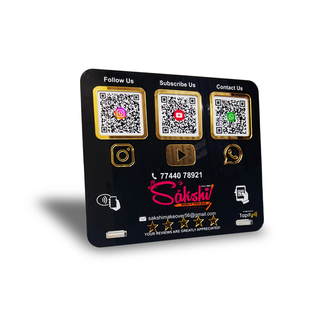 Smart NFC 3-in-1 Table Top Standee | Slanting style