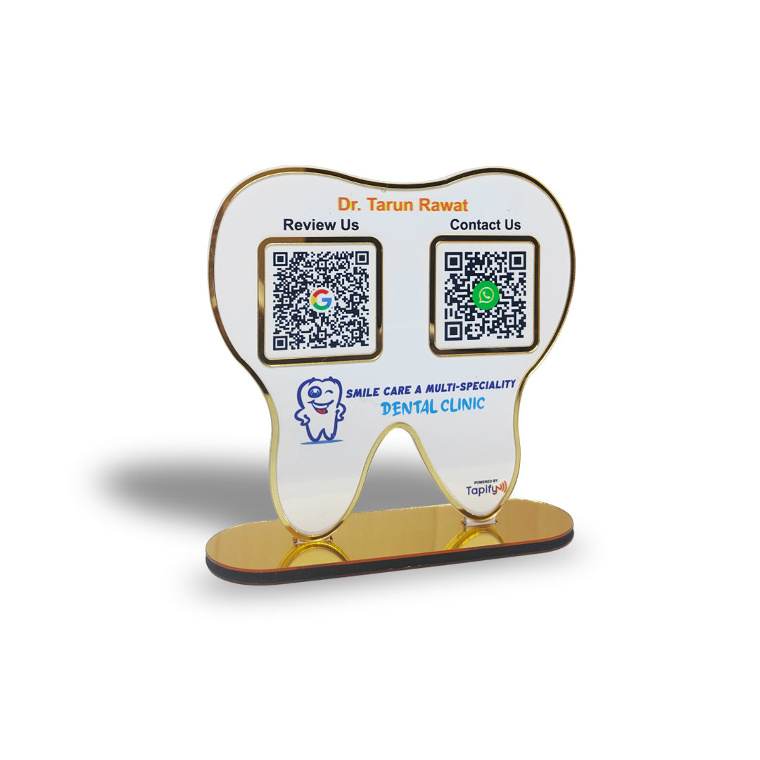Dental Tooth Shaped Smart NFC 2-in-1 Standee - For Dentists