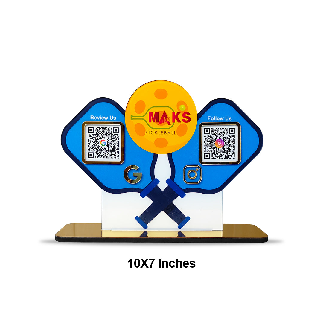 Pickleball Shaped Smart NFC 2-in-1 Table top Standee For Toys Shop and Sports Industry