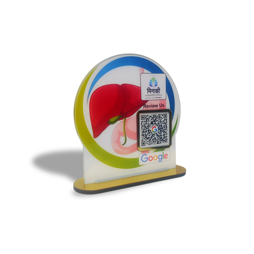 Liver Shaped Smart NFC 1 QR Standee - For Liver Hospitals