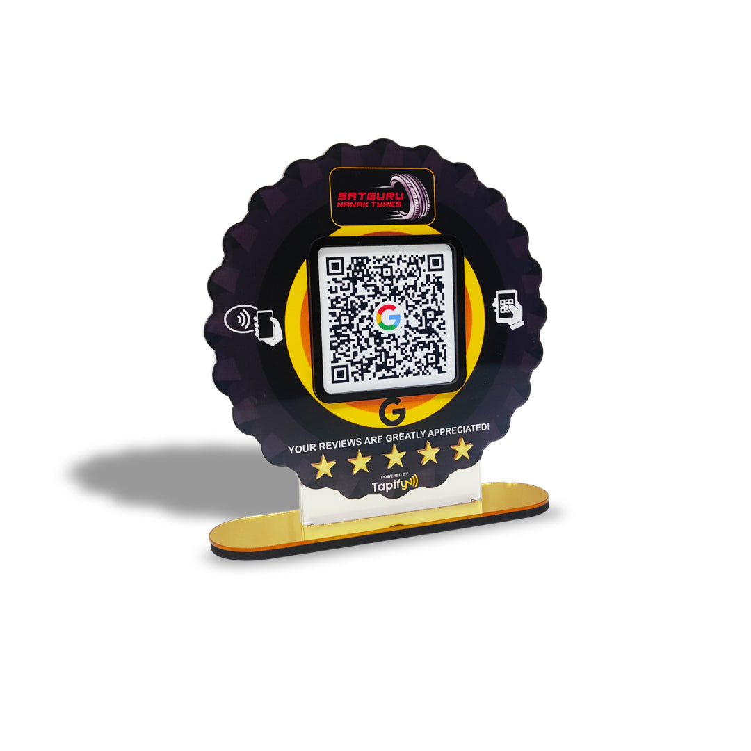 Tyre Shaped Smart NFC 1 QR Standee