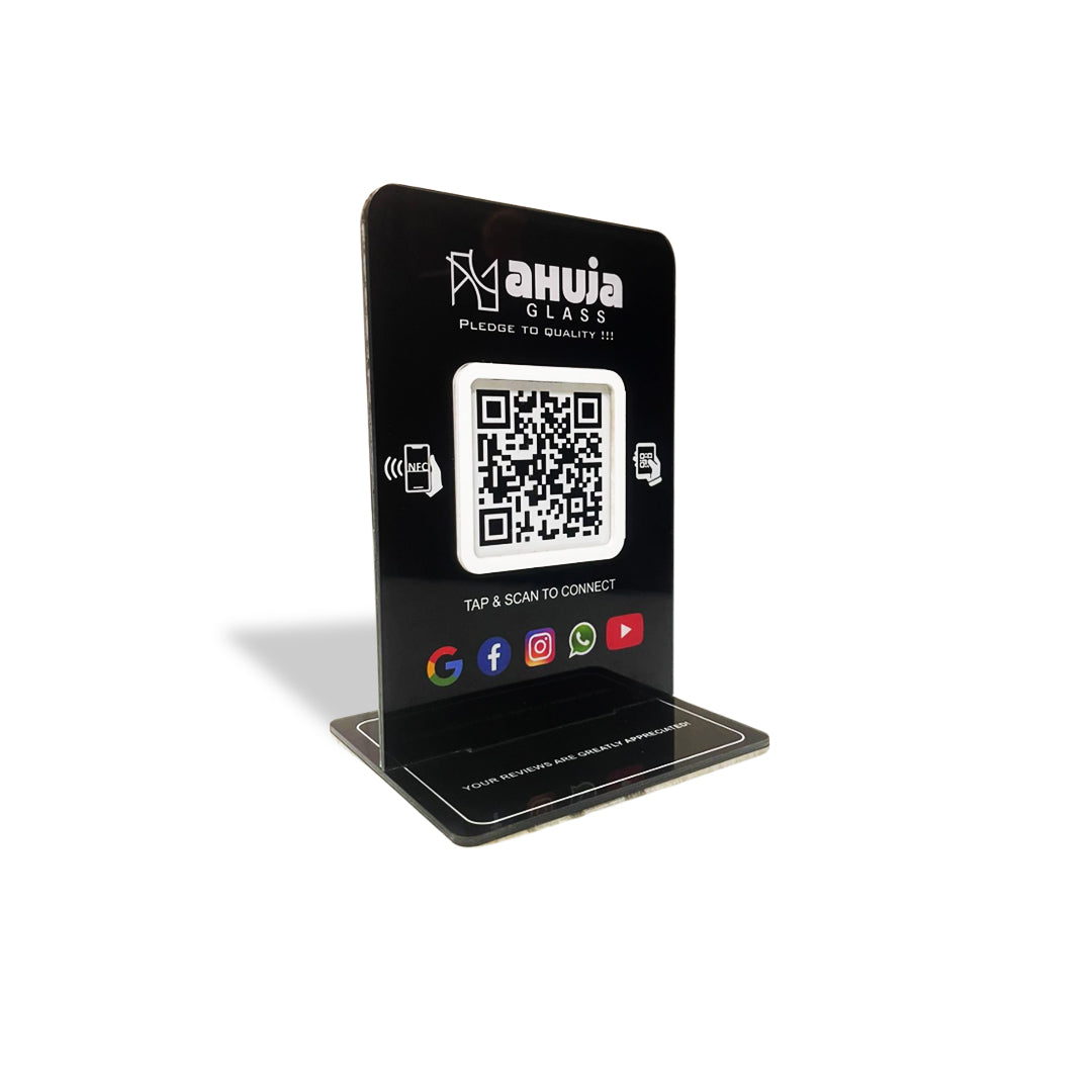 Premium All In One Smart NFC Standee – White Cutout | Dual Side