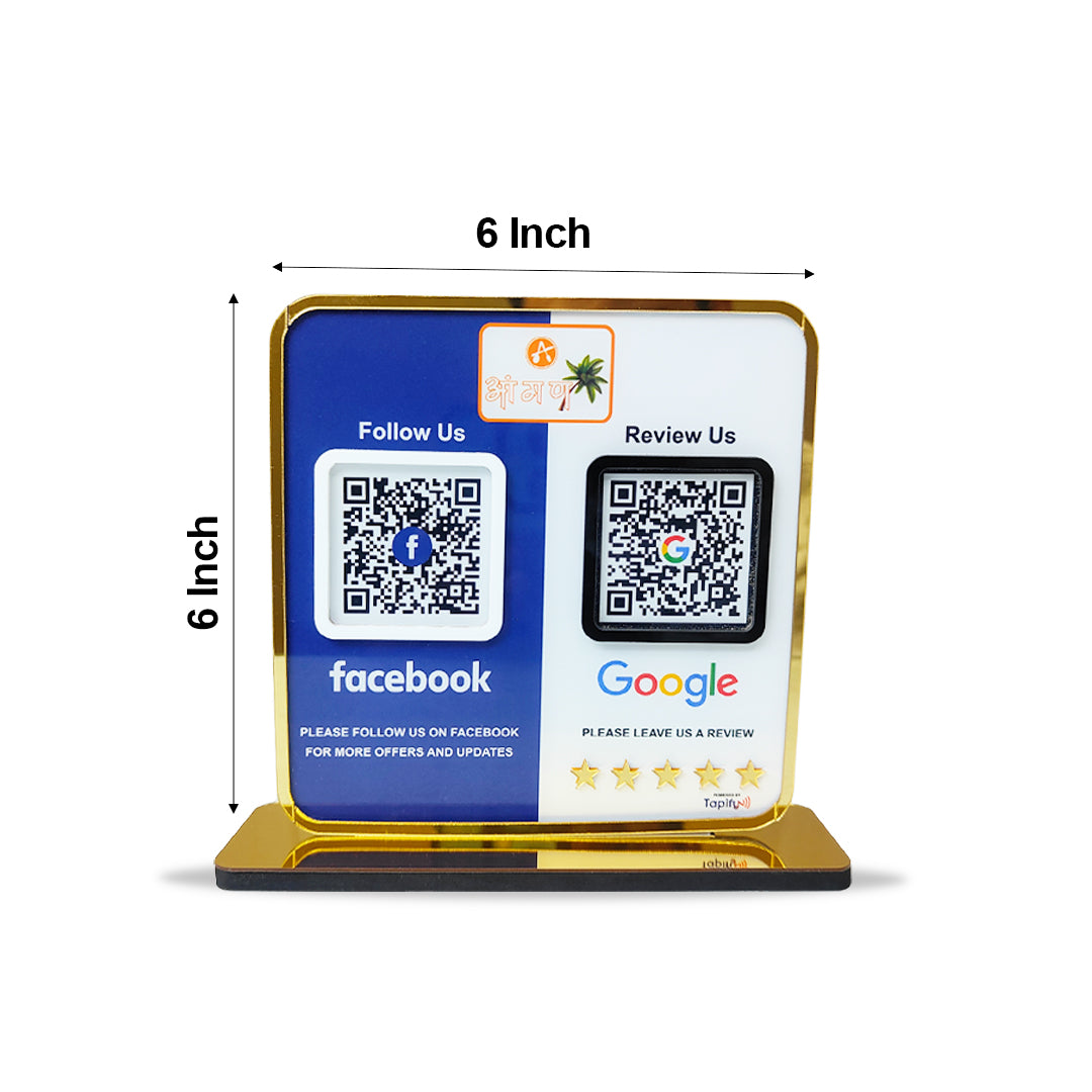 Premium Smart NFC 2-in-1 Tabletop Standee – Google & Facebook Theme