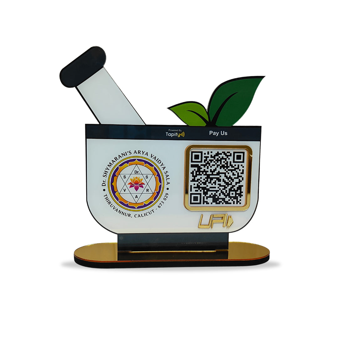 Okhali (Mortar and Pestle) Shaped Smart NFC 2-in-1 Table Top Standee