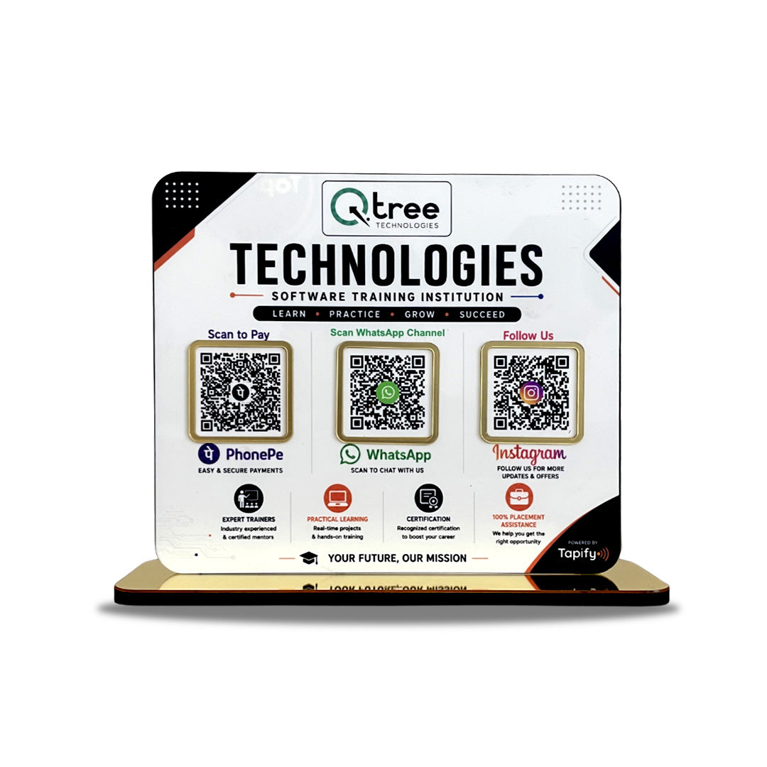 Smart NFC 3-in-1 Table Top Standee - Custom Background Edition