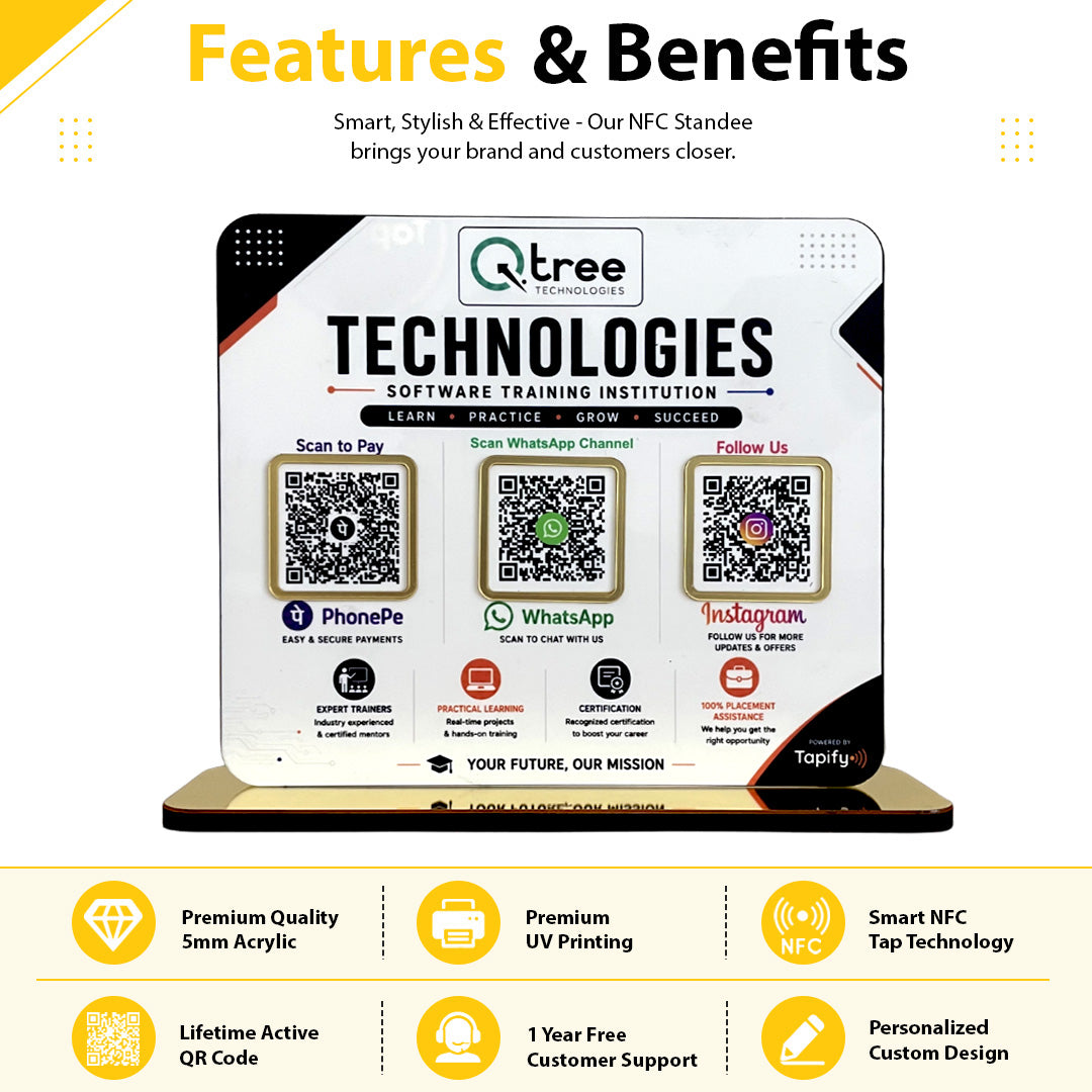 Smart NFC 3-in-1 Table Top Standee - Custom Background Edition
