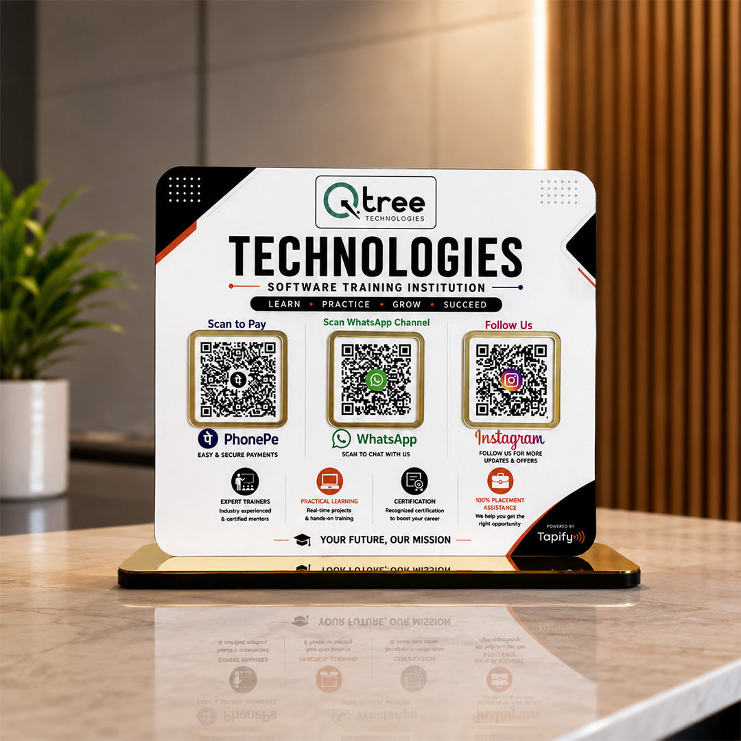 Smart NFC 3-in-1 Table Top Standee - Custom Background Edition