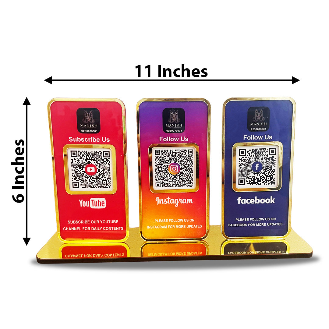 New Premium |Social Media Theme Edition | 3 in 1 Smart NFC Standee For- YT, IG, FB