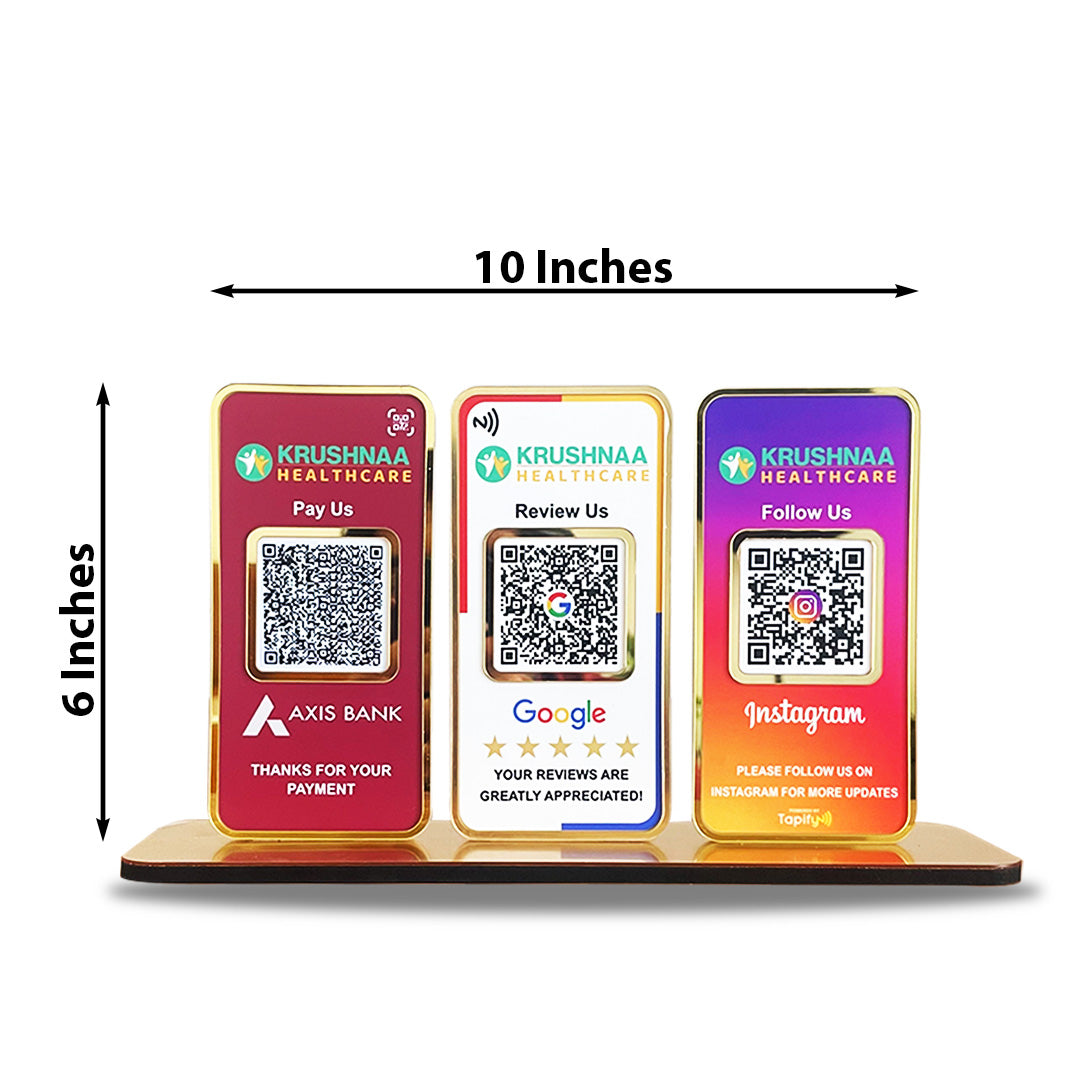 New Premium |Social Media Theme Edition | 3 in 1 Smart NFC Standee For- Bank, GR, IG