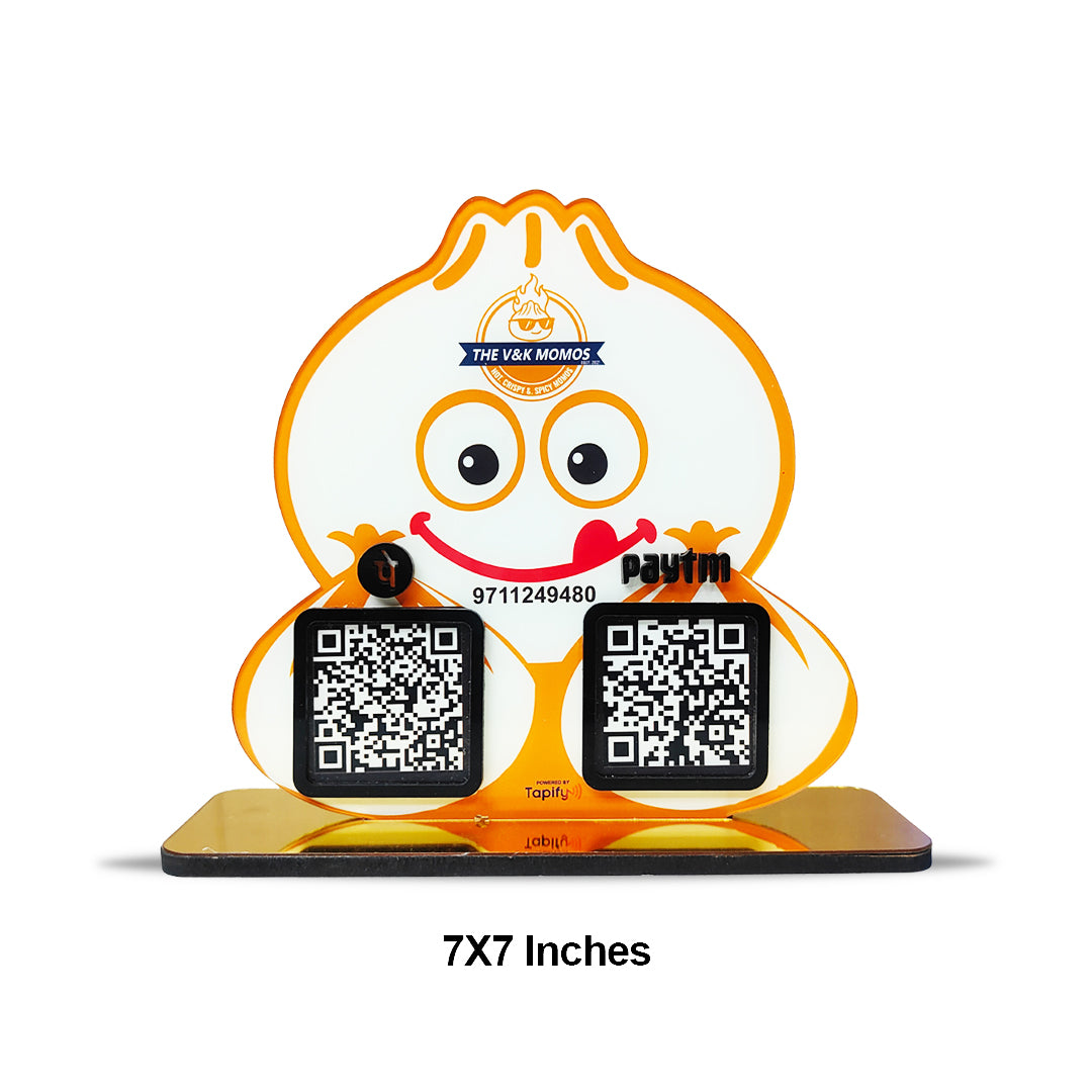 Momos Shaped Smart NFC 2-in-1 Standee - For Restaurants & Cafe