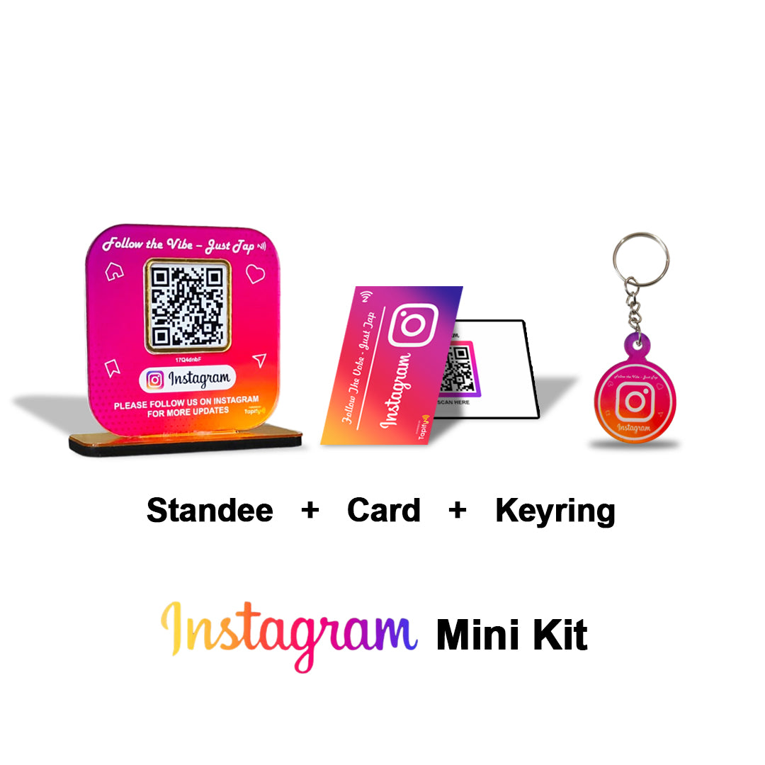 Tapify Mini InstaPro Kit - Standee + Card + Keyring (3 Products) | No Customization