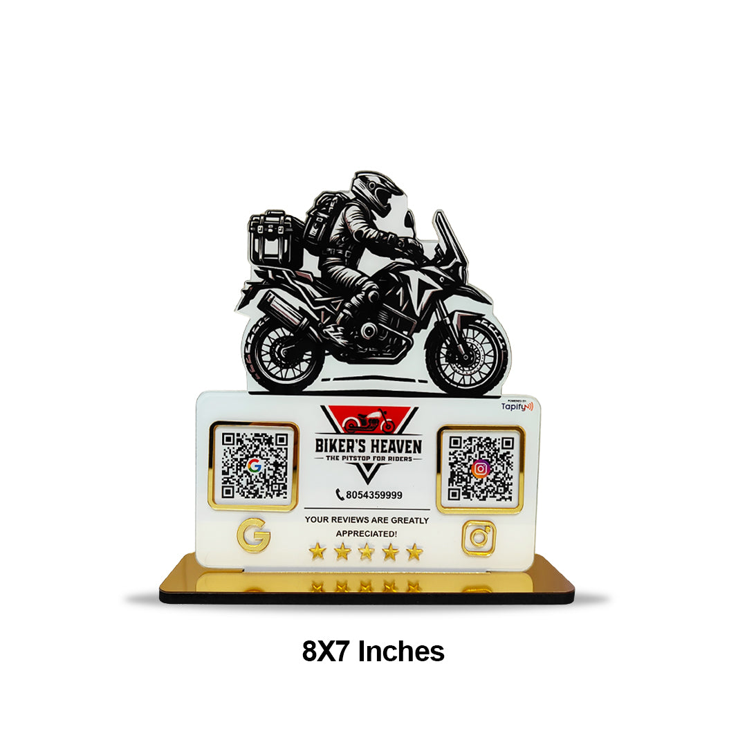 Bike Logo Cutout Edition - Smart NFC 2-in-1 Table Top Standee