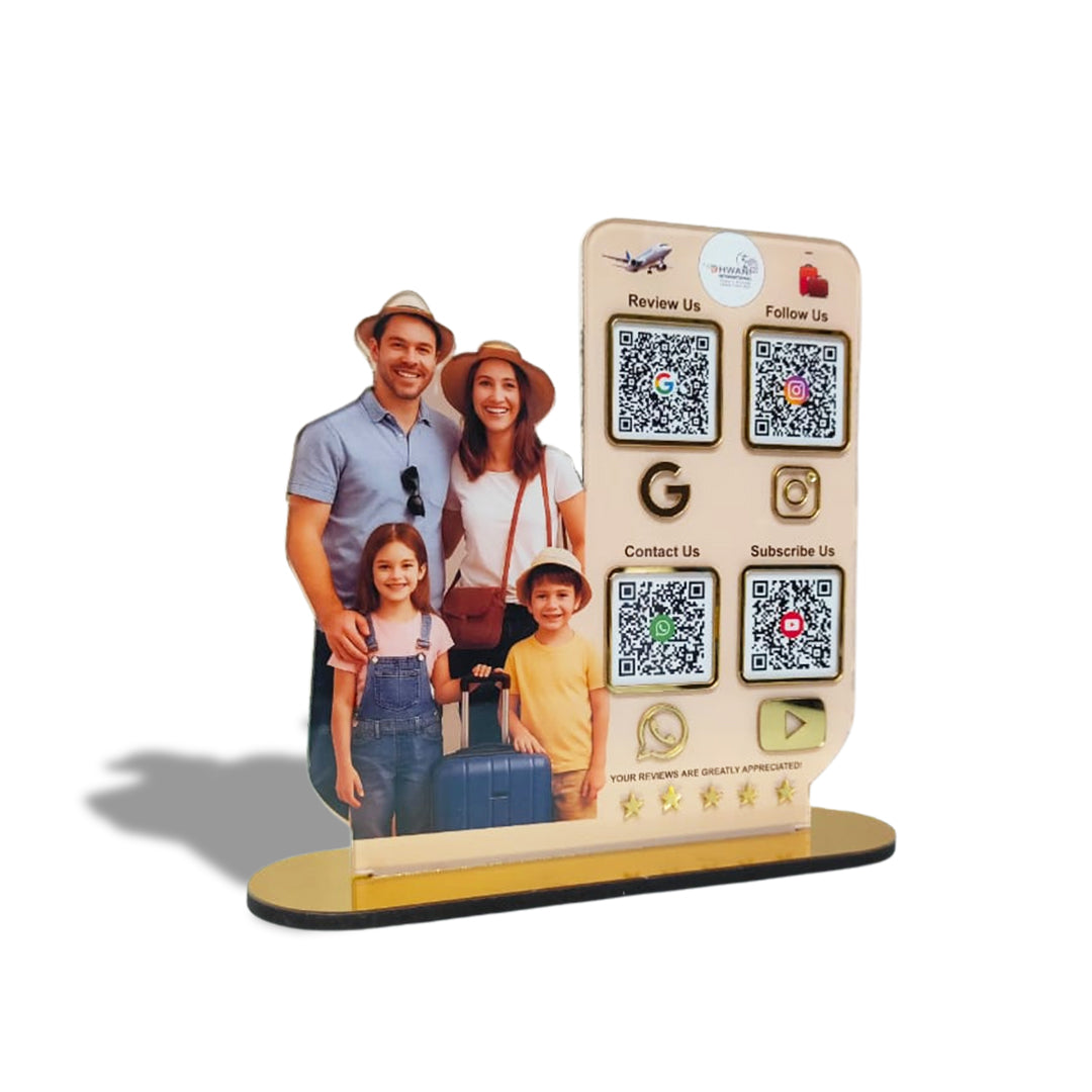 Smart NFC 4-in-1 Table Top Standee - Icon Edition - For Travel Agenicies, Suitcase Business etc