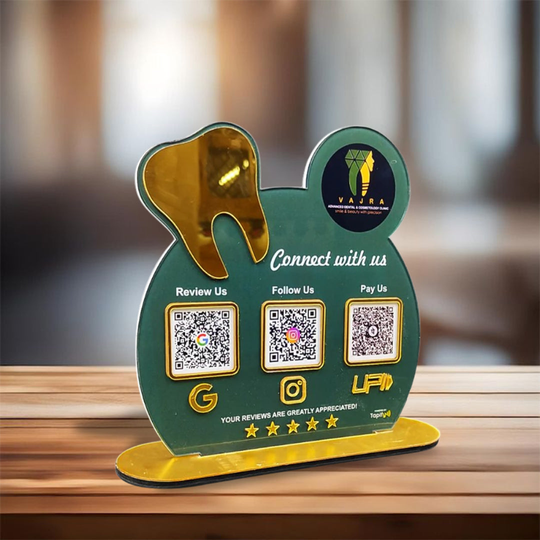 Smart NFC 3-in-1 Standee - Big Teeth Cutout | For Dentists