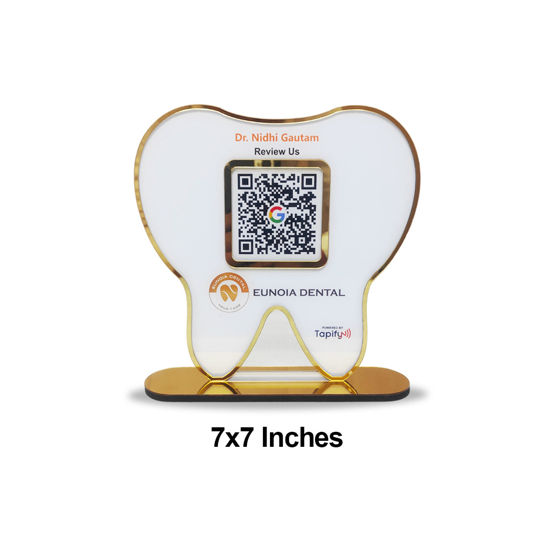 Premium - Dental Tooth Shaped NFC Single QR Standee - XL
