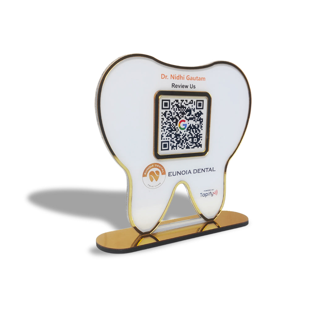 Premium - Dental Tooth Shaped NFC Single QR Standee - XL