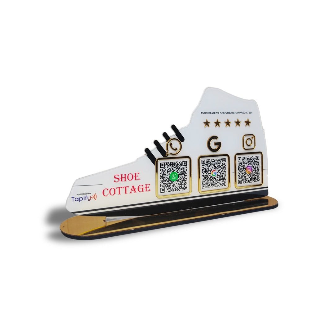 Shoe Shaped Smart NFC 3-in-1 Tabletop Standee