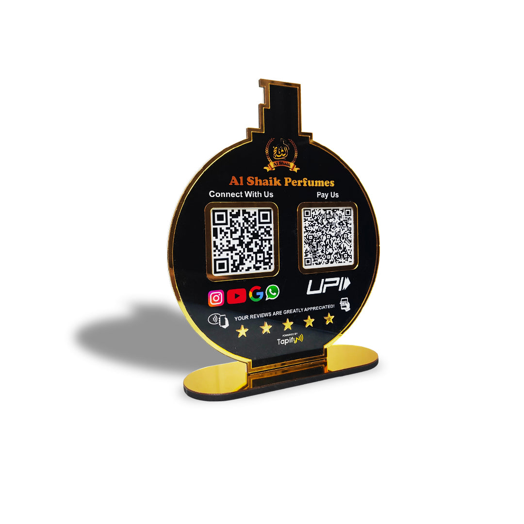 Perfume Bottle Shaped NFC 2-in-1 Tabletop Standee