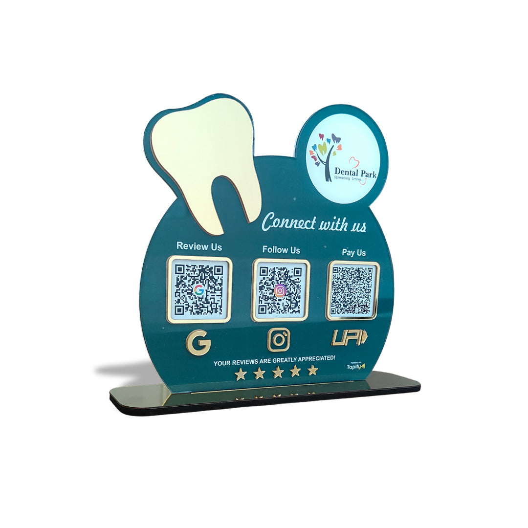 Smart NFC 3-in-1 Standee - Big Teeth Cutout | For Dentists