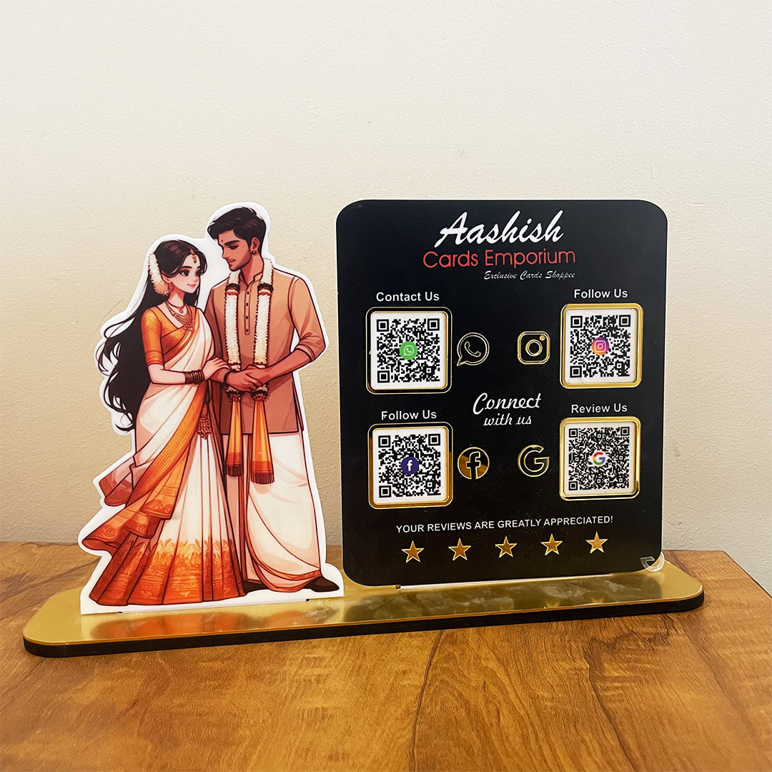 Couple Cutout Smart NFC 4QR Standee
